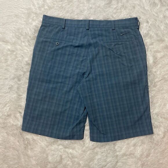 Nike Golf Shorts Mens 34 Blue Plaid Dri Fit Performance Tech Stretch Core - Picture 11 of 13